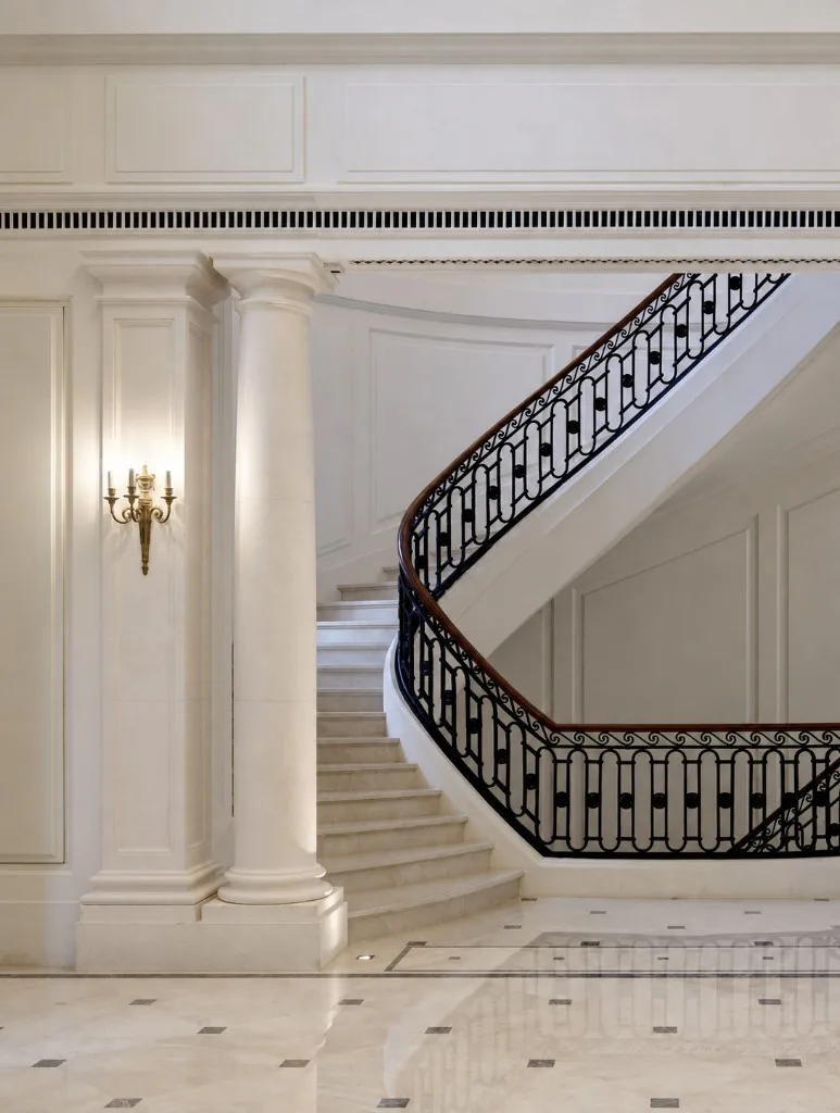 Quiet luxury interior staircase