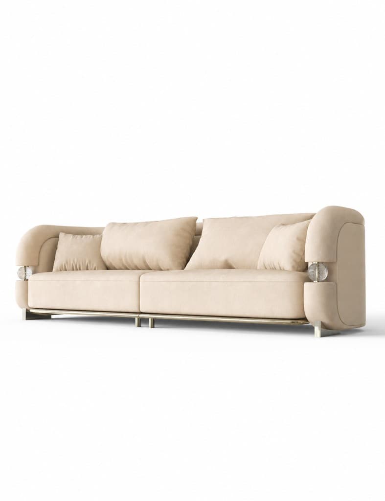 Sofa with crystal armrest detail